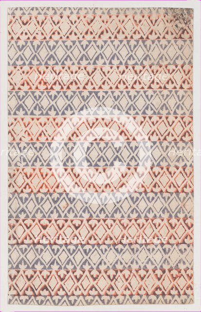 Sheet with overall pattern of diamond shapes, 19th century. Creator: Anon.