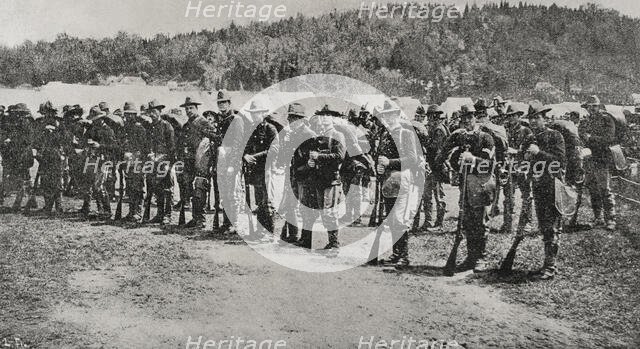 American infantry troops, Cuba, Spanish-American War, 1898. Creator: Unknown.