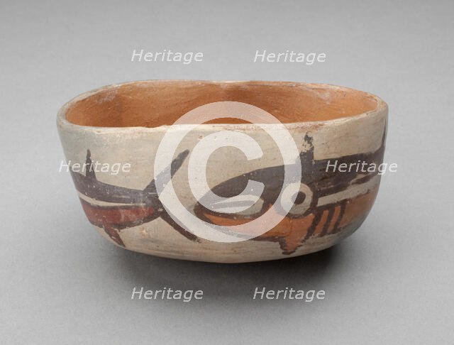 Bowl Depicting Row of Fish or Sharks, 180 B.C./A.D. 500. Creator: Unknown.