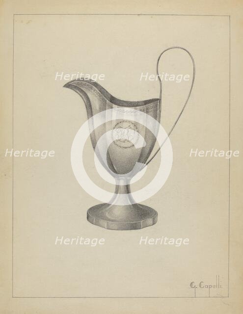 Silver Pitcher, 1935/1942. Creator: Gordon Sanborn.