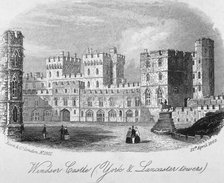The York and Lancaster towers at Windsor Castle, Berkshire, 1860. Artist: Anon