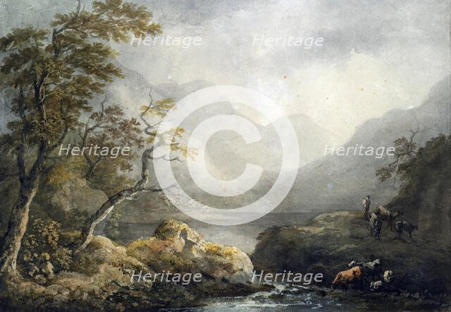 Mountain lake, 1809. Creator: Benjamin Barker.