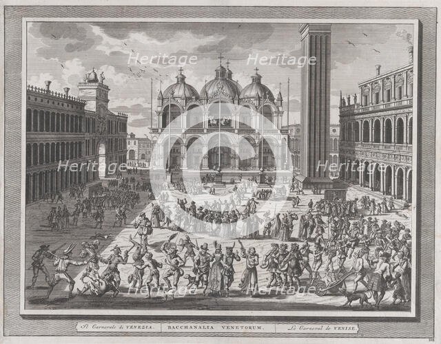The Carnival of Venice, from: Thesaurus Antiquitatum et Historiarum Italiae, vol. IX, 1722. Creator: Pieter van der Aa.