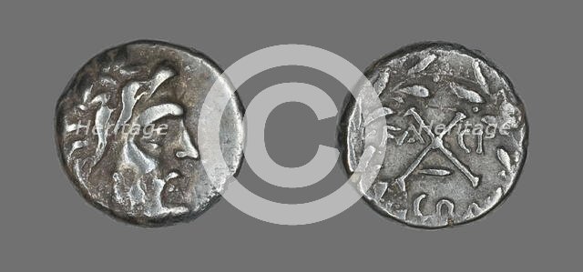 Hemidrachm (Coin) Depicting the God Zeus Amarios, 191-146 BCE. Creator: Unknown.