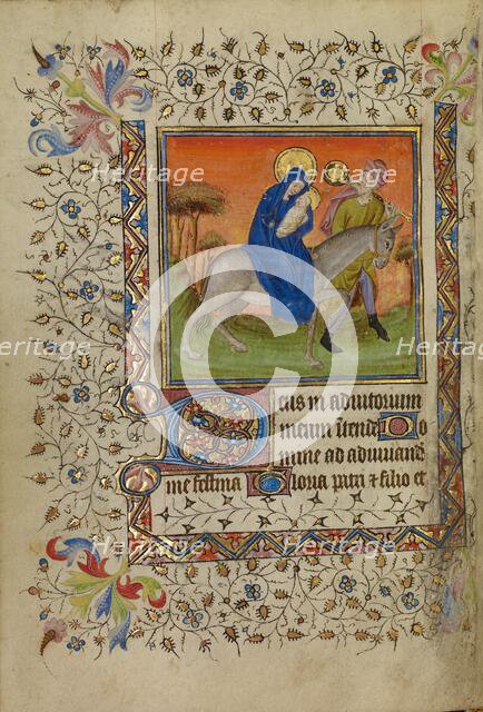 The Flight into Egypt; Book of Hours, about 1400-1410. Creator: Unknown.