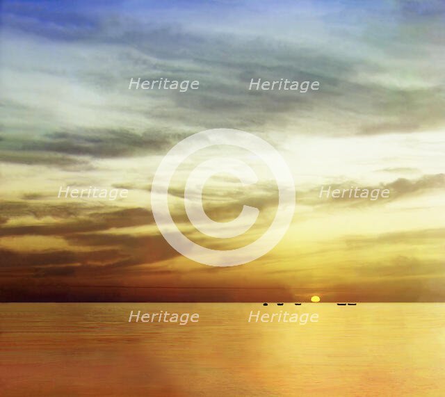 Sunset in Gagra, between 1905 and 1915. Creator: Sergey Mikhaylovich Prokudin-Gorsky.