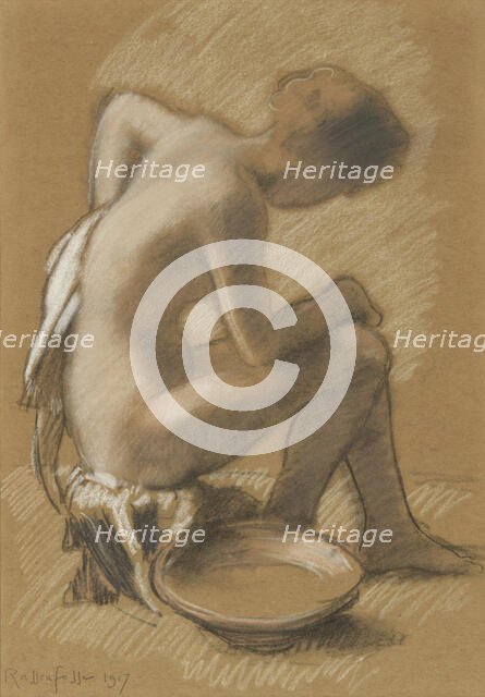 Femme à sa toilette (Woman at her toilet), 1917. Creator: Rassenfosse, Armand (1862-1934).