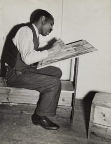 Art class, male student, 1938. Creator: Basil.