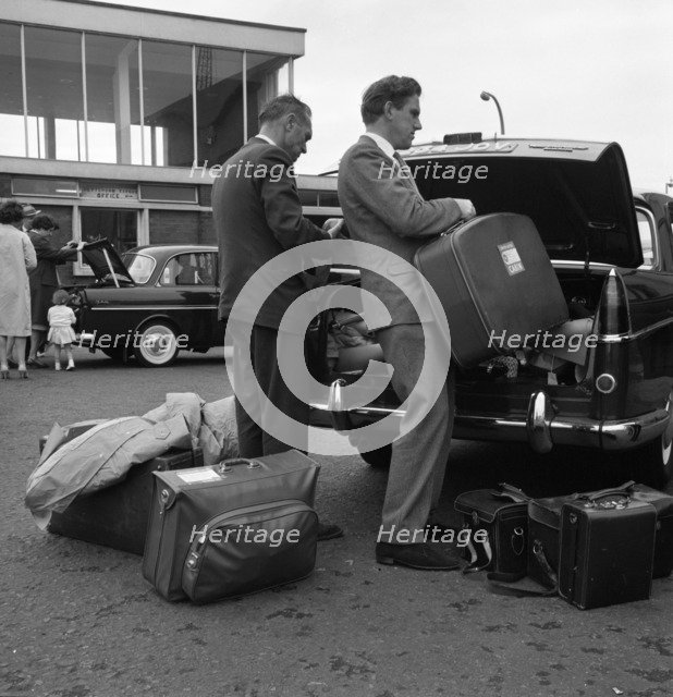 Austin Westminster and DAF 750 at the port of Rotterdam, Netherlands, 1963. Artist: Michael Walters