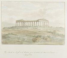 Side view of the Temple of Concordia within the walls of Ancient Agrigento, 1778.  Creator: Louis Ducros.
