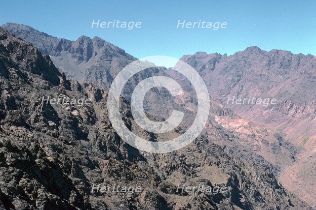 View from the pass descending to Sidi Chamharouch in Morocco.