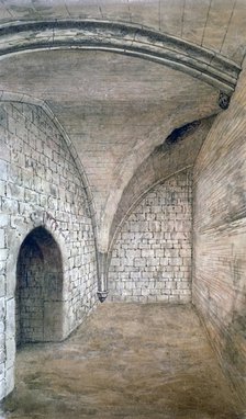 St Michael's Crypt, Aldgate, London, 1876. Artist: John Phillipps Emslie