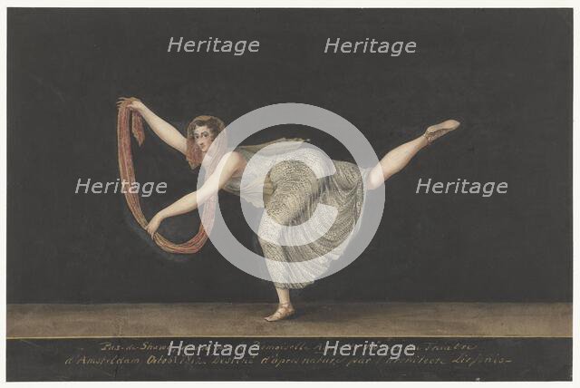 Dancer Annette Köbler performing the Pas-de-Shawl, 1812. Creator: Bartholomeus Ziesenis.