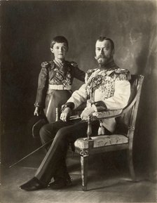 Tsar Nicholas II and Tsarevich Alexei, c. 1910.