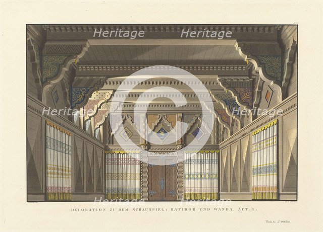 Stage design for the play Ratibor and Wanda by Konrad Levezow, 1824.