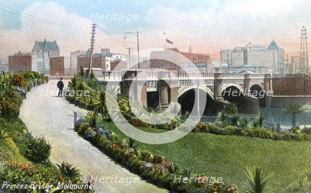 Princes Bridge, Melbourne, Australia, 1912. Artist: Unknown