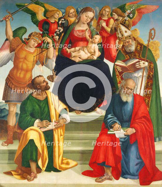 Madonna and Child with Saints and Angels, mid or late 1510s. Creator: Luca Signorelli.