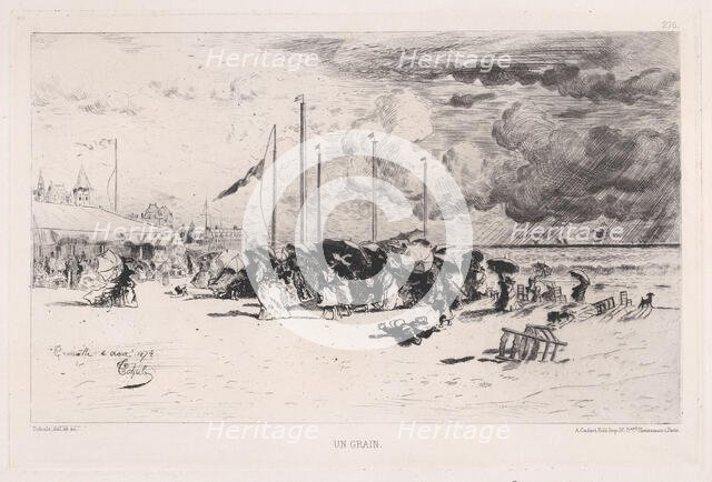 A Squall at Trouville, 1874. Creator: Felix Hilaire Buhot.