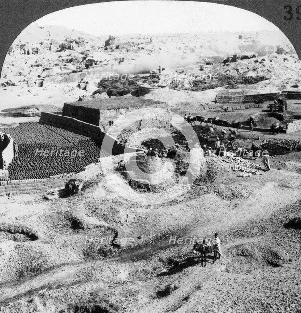 Brickmaking, Egypt, 1905.Artist: Underwood & Underwood