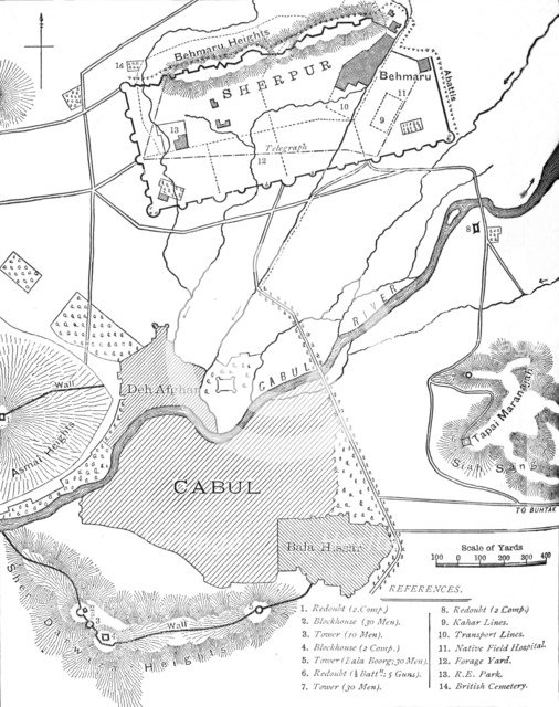 'Plan of the Sherpur Cantonments', c1880. Artist: Unknown.