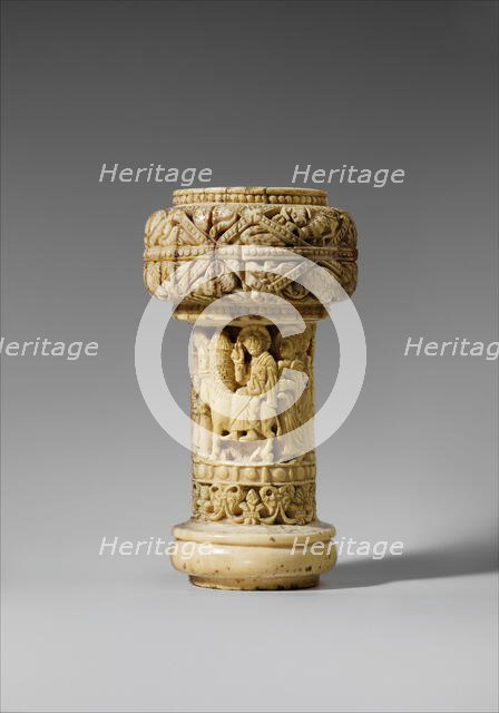 Part of an Ivory Crozier with the Entry into Jerusalem, British or North French, ca. 1200. Creator: Unknown.