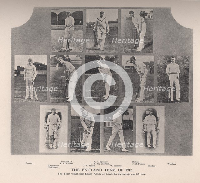 The England cricket team of 1912. Artist: Unknown