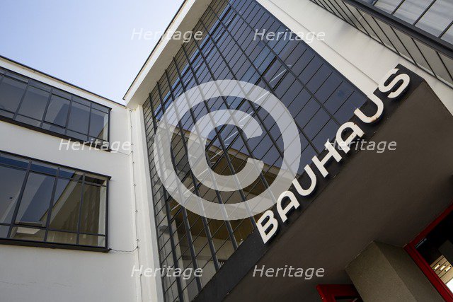 Entrance to assembly hall. Bauhaus building, Dessau, Germany, 2018.  Artist: Alan John Ainsworth.