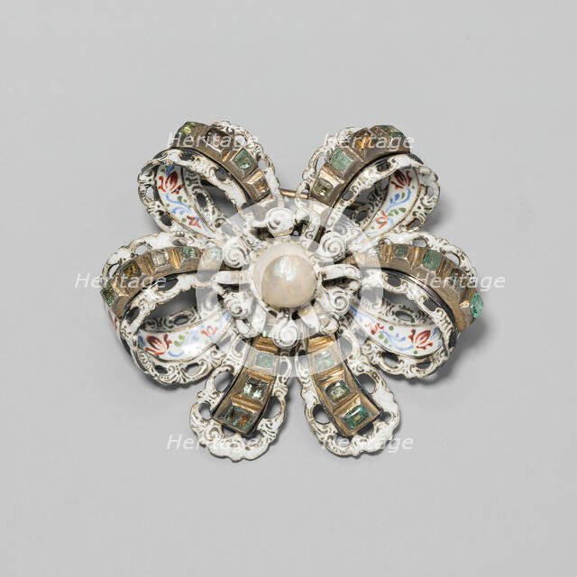 Brooch Shaped as a Bow, France, 17th or 19th century. Creator: Unknown.