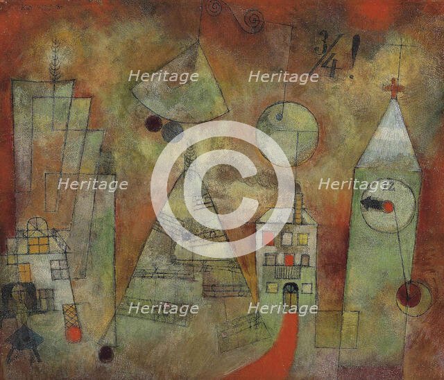 Schicksalstunde um dreiviertel zwölf (The Fateful Hour, Three Quarters to Twelve), 1922. Creator: Klee, Paul (1879-1940).