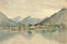 Sitka from the Islands, Showing Russian Castle, 1888. Creator: Theodore J. Richardson.