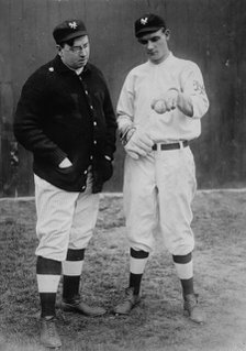 Libe Washburn with Rube Marquard, New York, NL (baseball), 1911. Creator: Bain News Service.