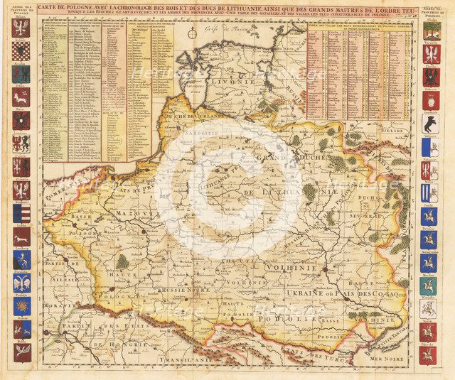 Map of Poland includes portions of Livonia and Grand Duchy of Moscow.