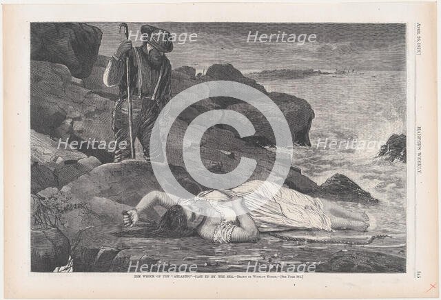 The Wreck of the "Atlantic" - Cast Up by the Sea (Harper's Weekly, Vol. XVII), ..., August 26, 1873. Creator: Unknown.