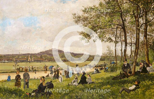 Race Course at Longchamps, c. 1870. Creator: Unknown.