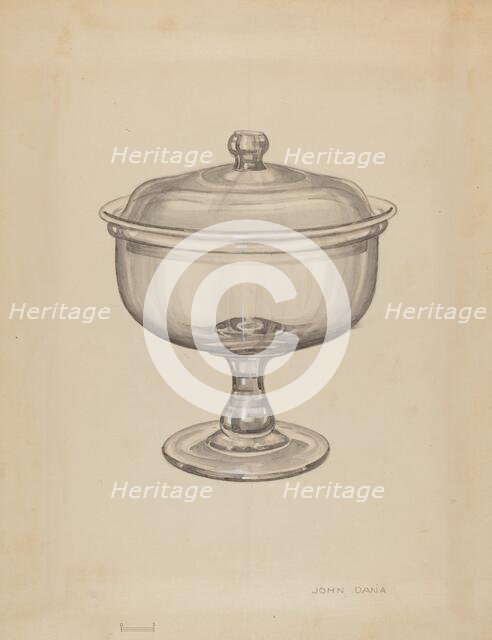 Covered Compote, c. 1936. Creator: John Dana.