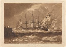 Ships in a Breeze, published 1808. Creator: JMW Turner.