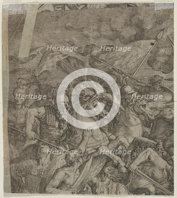 Battle of the Milvian Bridge (fragment) (verso), 1500s. Creator: Unknown.