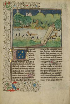 Otters; Livre de la Chasse, about 1430-1440. Creator: Unknown.