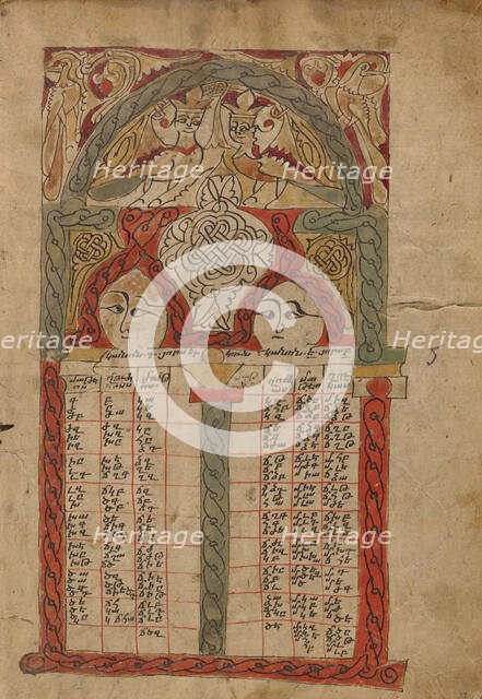 Canon Table Page; Gospel Book, 1386. Creator: Unknown.