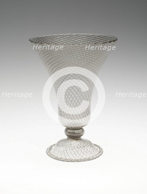 Vetro a reticello goblet, Venice, c. 1600. Creator: Unknown.