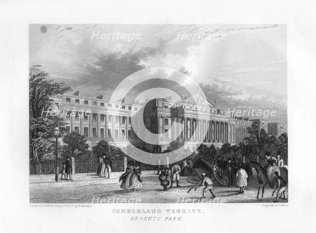 Cumberland Terrace, Regent's Park, London, 19th century.Artist: J Woods