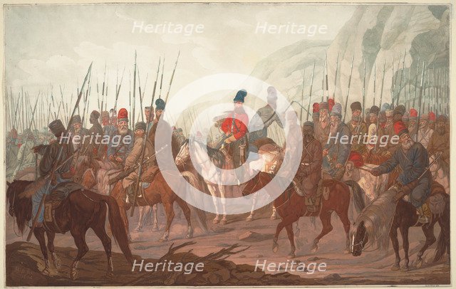 March of Ural Cossacks through Bohemia in July 1799, 1800. Artist: Hess, Carl Adolph Heinrich (1769-1849)