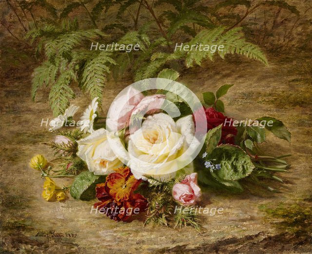 Still Life with Flowers, 1852. Creator: Simon Saint-Jean.