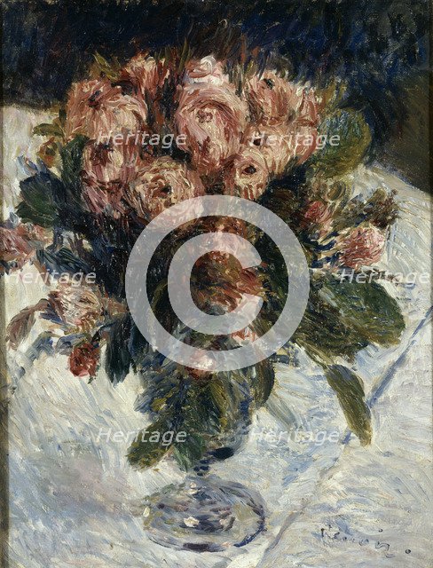 Moss Roses, c. 1890. Artist: Renoir, Pierre Auguste (1841-1919)
