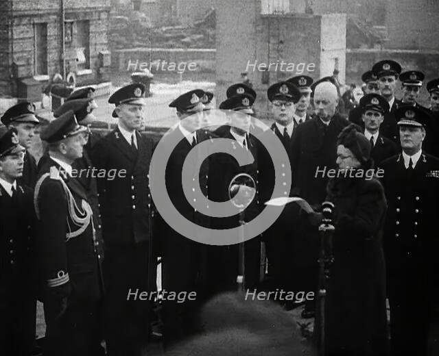 Queen Wilhelmina of the Netherlands Addressing Sailors, 1941. Creator: British Pathe Ltd.