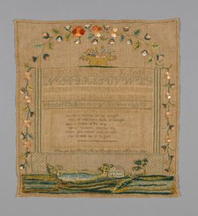 Sampler, Massachusetts, 1825. Creator: Mary Ayer.