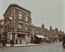 Row of shops in Lea Bridge Road, Hackney, London, September 1909. Artist: Unknown.