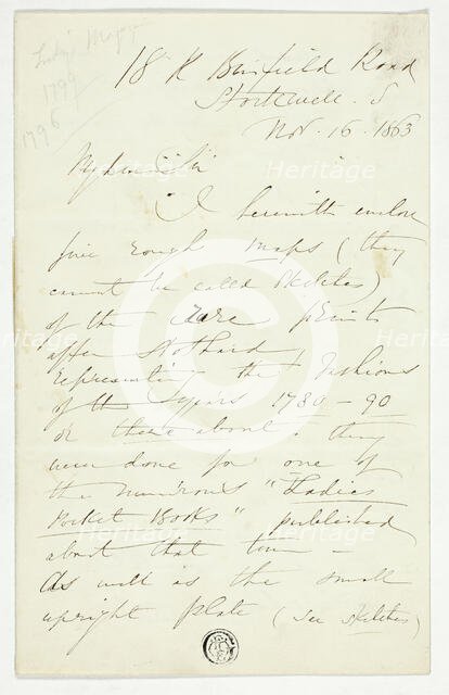 Letter from William Edward Frost, 1863. Creator: William Edward Frost.