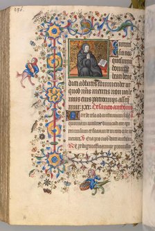 Hours of Charles the Noble, King of Navarre (1361-1425), fol. 287vr, St. Benoit, c. 1405. Creator: Master of the Brussels Initials and Associates (French).