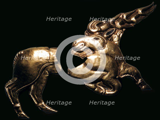 Scythian gold stag, probably the centre of a shield. Artist: Unknown